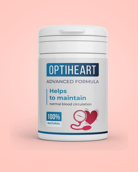 Frasco e caixa de Optiheart